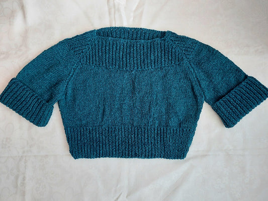 Krop top letní s krátkým rukávem - přírodní