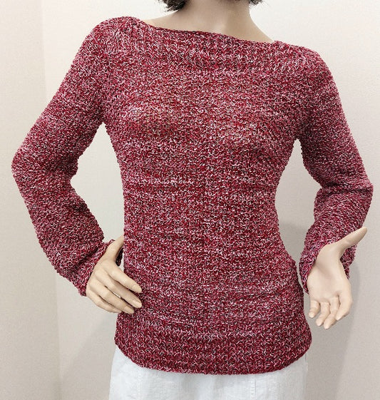 Svetr vroubkovaný žíhaný, přírodní