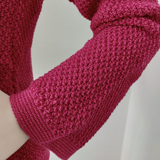 Svetr šiška, přírodní směsový - cyklámen