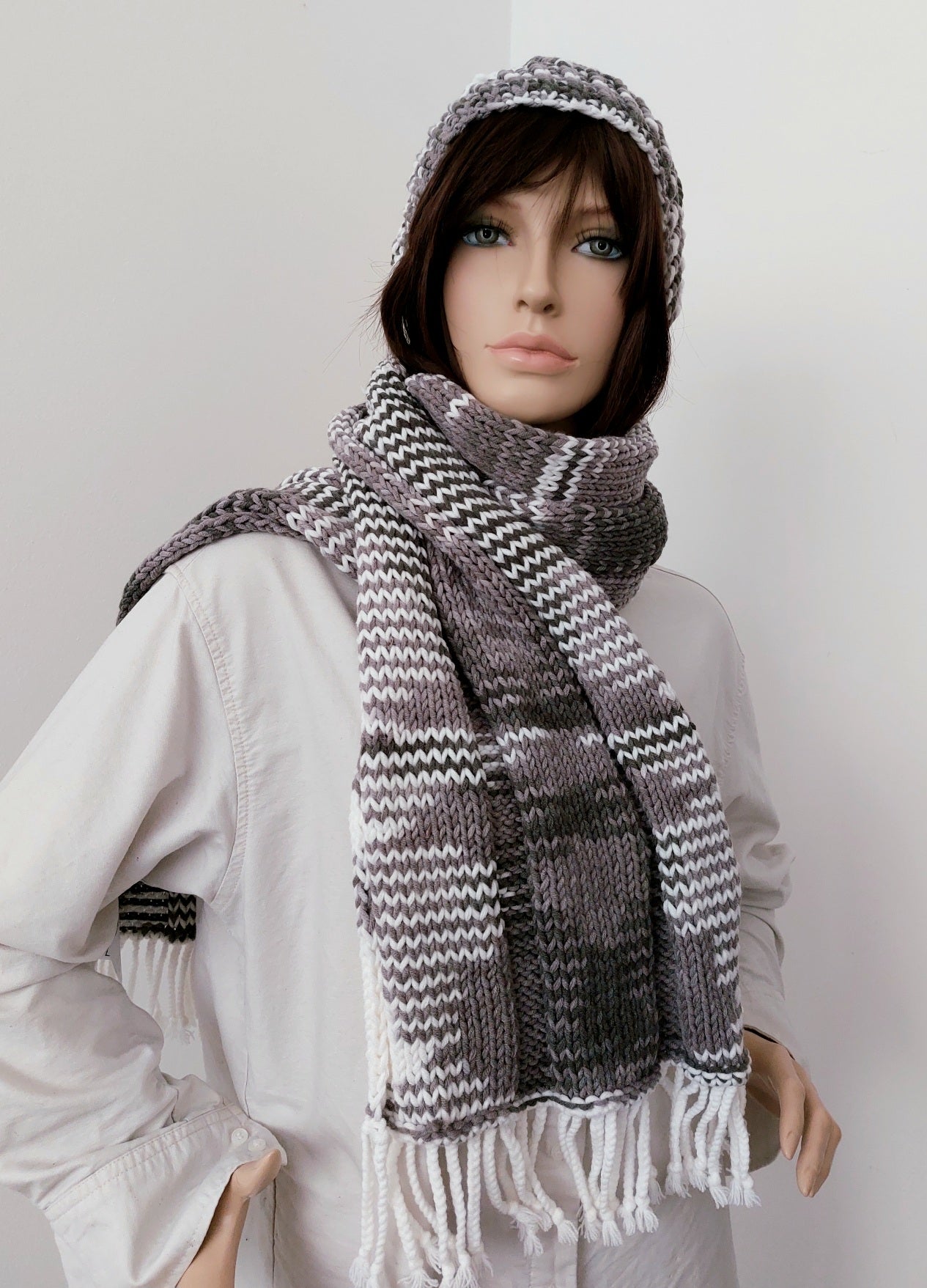 Winter set - hat + scarf – Hand Made luxus - Monika Kněžková