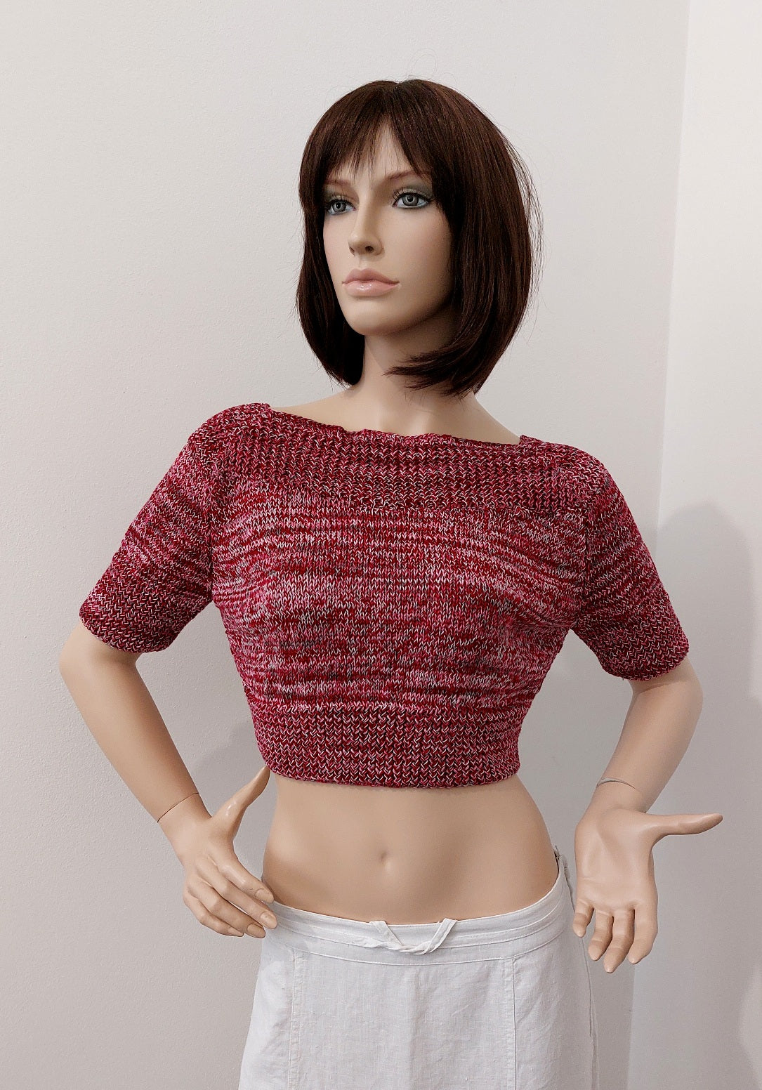 Crop-Top glatt, natur - Baumwolle