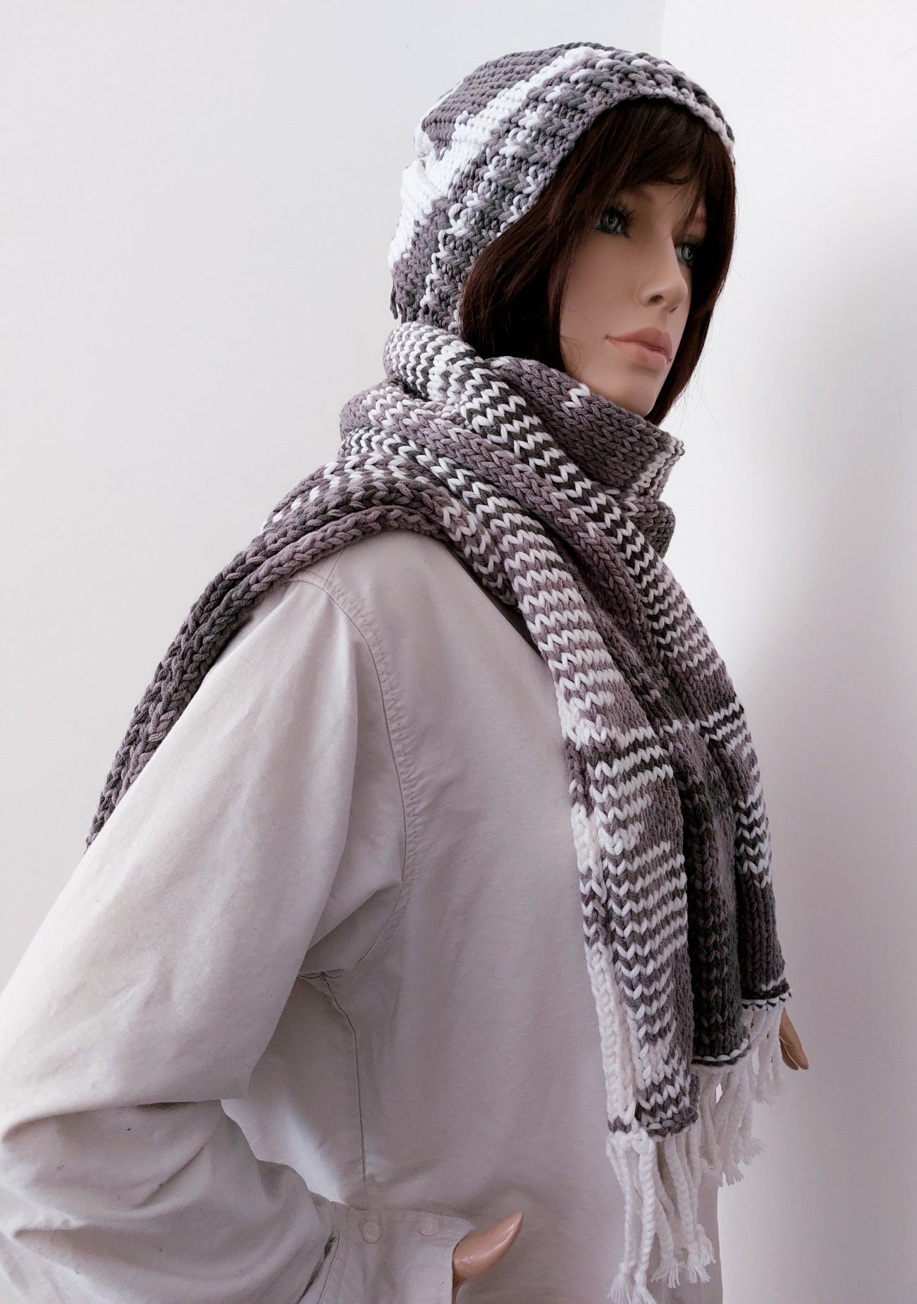 Winter set - hat + scarf – Hand Made luxus - Monika Kněžková