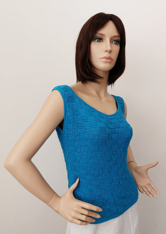 Top šachovnice, přírodní - modrá