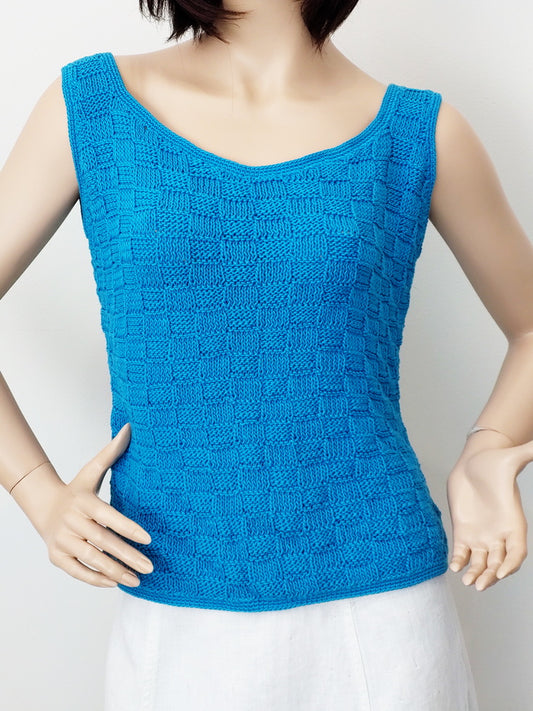 Top šachovnice, přírodní - modrá