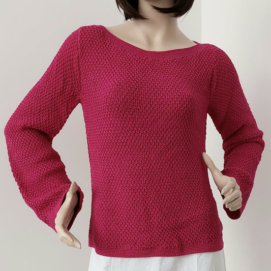 Svetr šiška, přírodní směsový - cyklámen