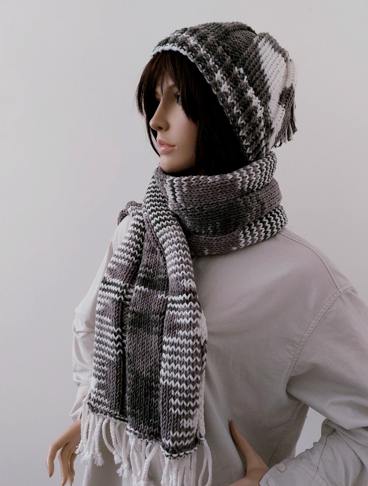 Winter set - hat + scarf – Hand Made luxus - Monika Kněžková